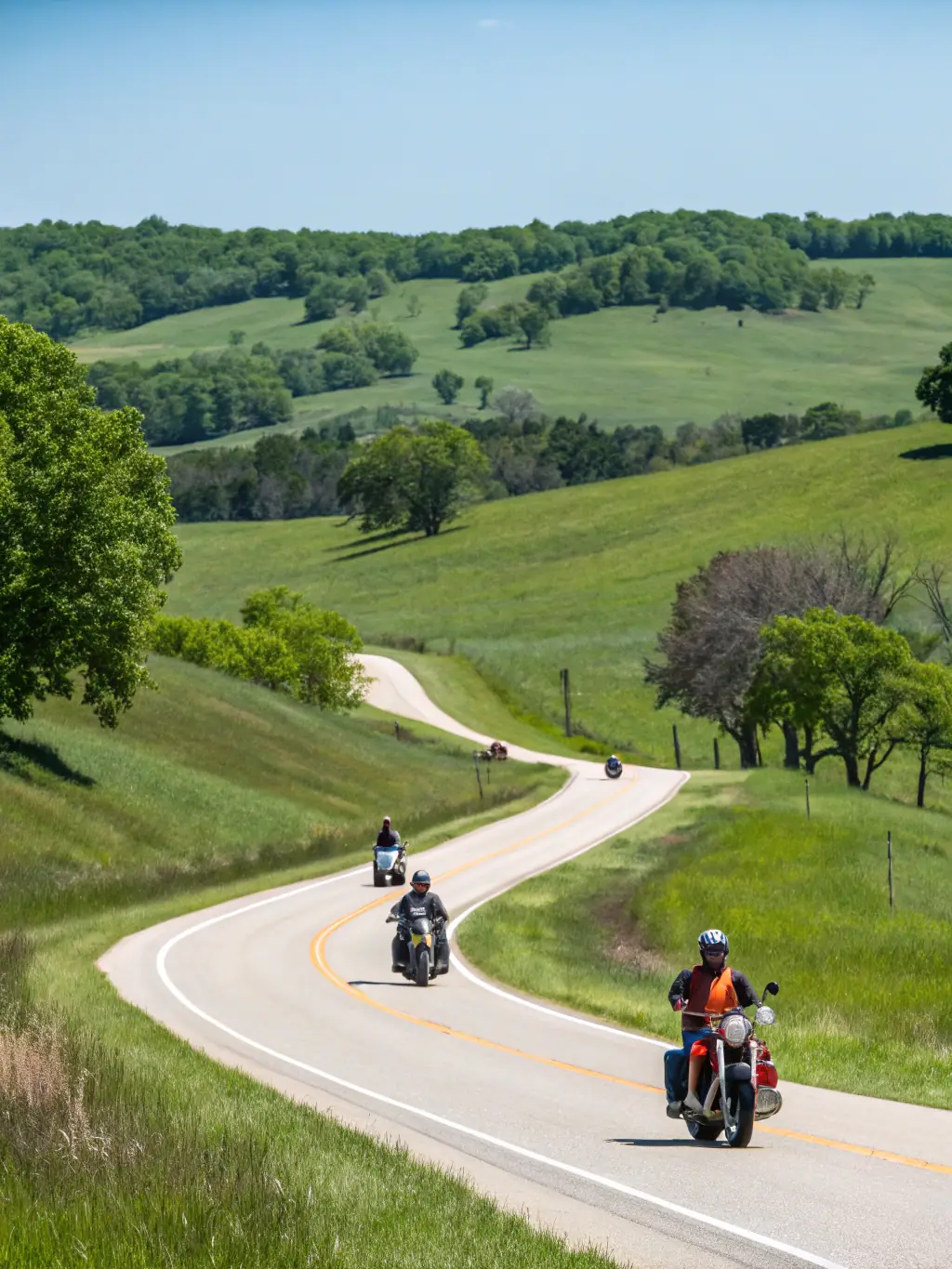 A picture of motorcyclists participating in a charity ride, raising funds for a local cause.