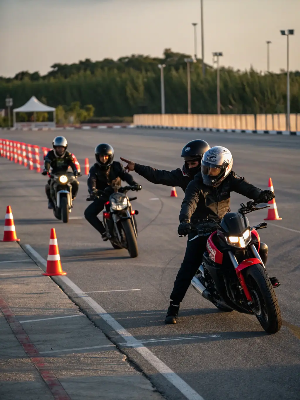 An image of motorcyclists participating in a safety training session, demonstrating GAS's commitment to safe riding practices.