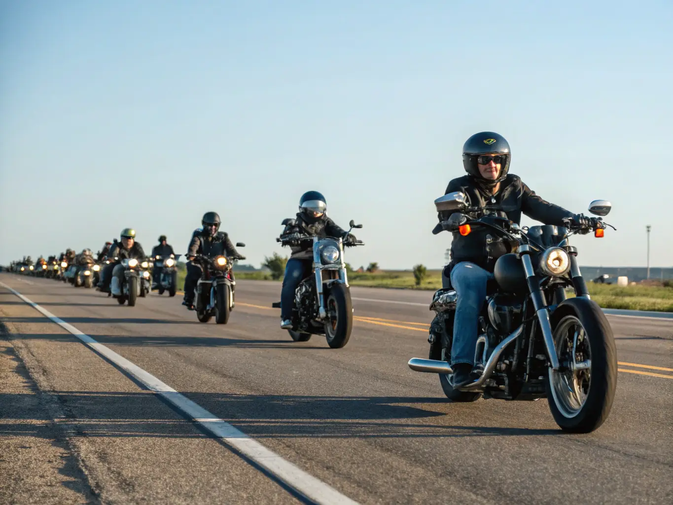 GAS members participating in a community event, such as a charity ride or a motorcycle show.